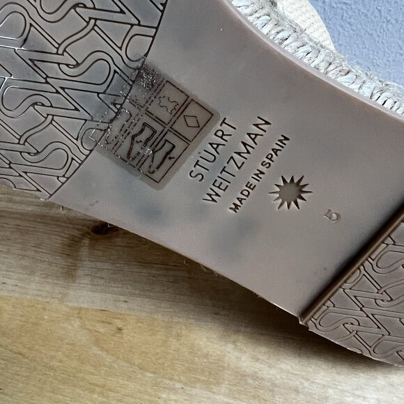 Stuart Weitzman Pearl Espadrille Platform Wedge Sandals Raffia Thong‎ Size 5 - Picture 9 of 12